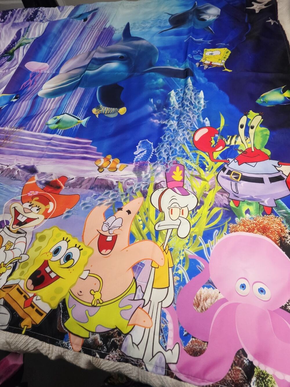 SpongeBob SquarePants Shower Curtain Large 70x70 Retired Discontinued Patrick
